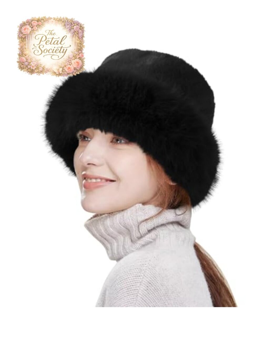 Winter Bucket Hat Faux Fur Fluffy Plush Fuzzy Fisherman Warm Snow Ski